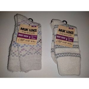 Muk Luks lot of 2  Boot Socks Tall or Slouched New 6 - 11